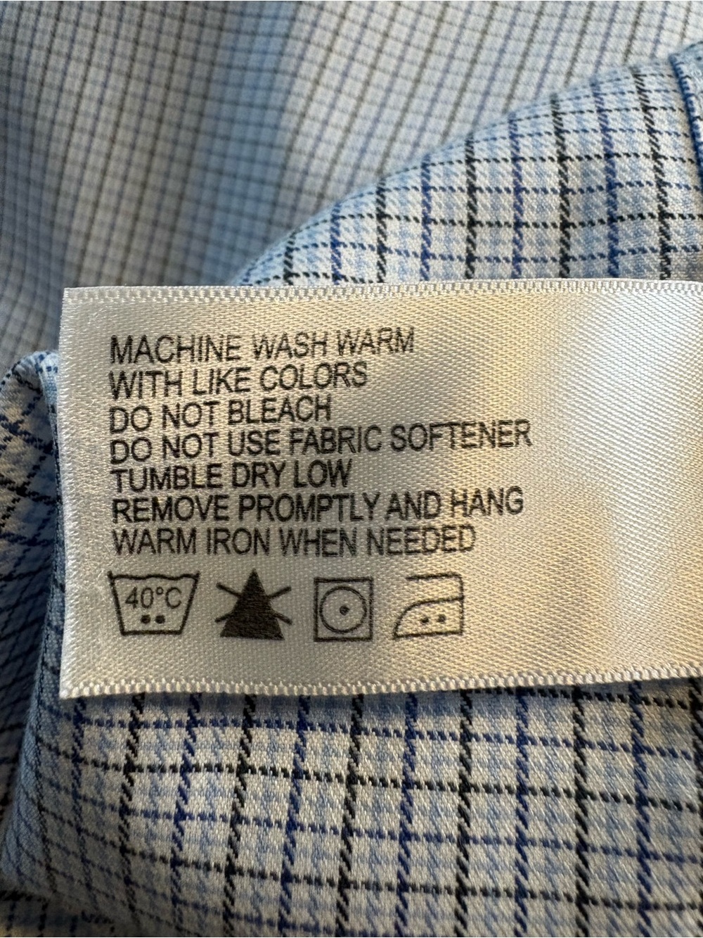 Orvis Mens Blue White Micro Gingham Check Long Sleeve Button Down Shirt XXL Tall - Picture 9 of 9